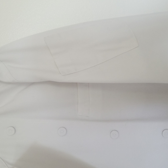 Small unisex white long sleeve chef coat - Picture 3 of 5